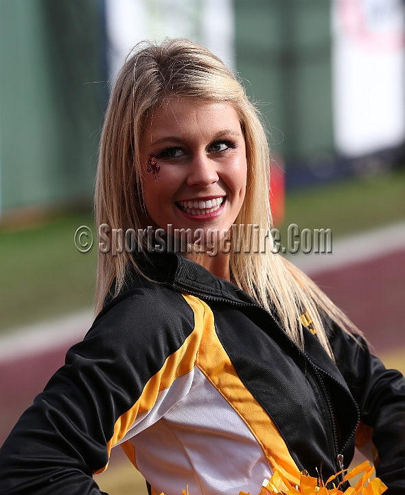 122912 Kraft SA-040.JPG - Dec 29, 2012; San Francisco, CA, USA; Arizona State Sun Devils cheerleader during the game against the Navy Midshipmen in the 2012 Kraft Fighting Hunger Bowl at AT&T Park.